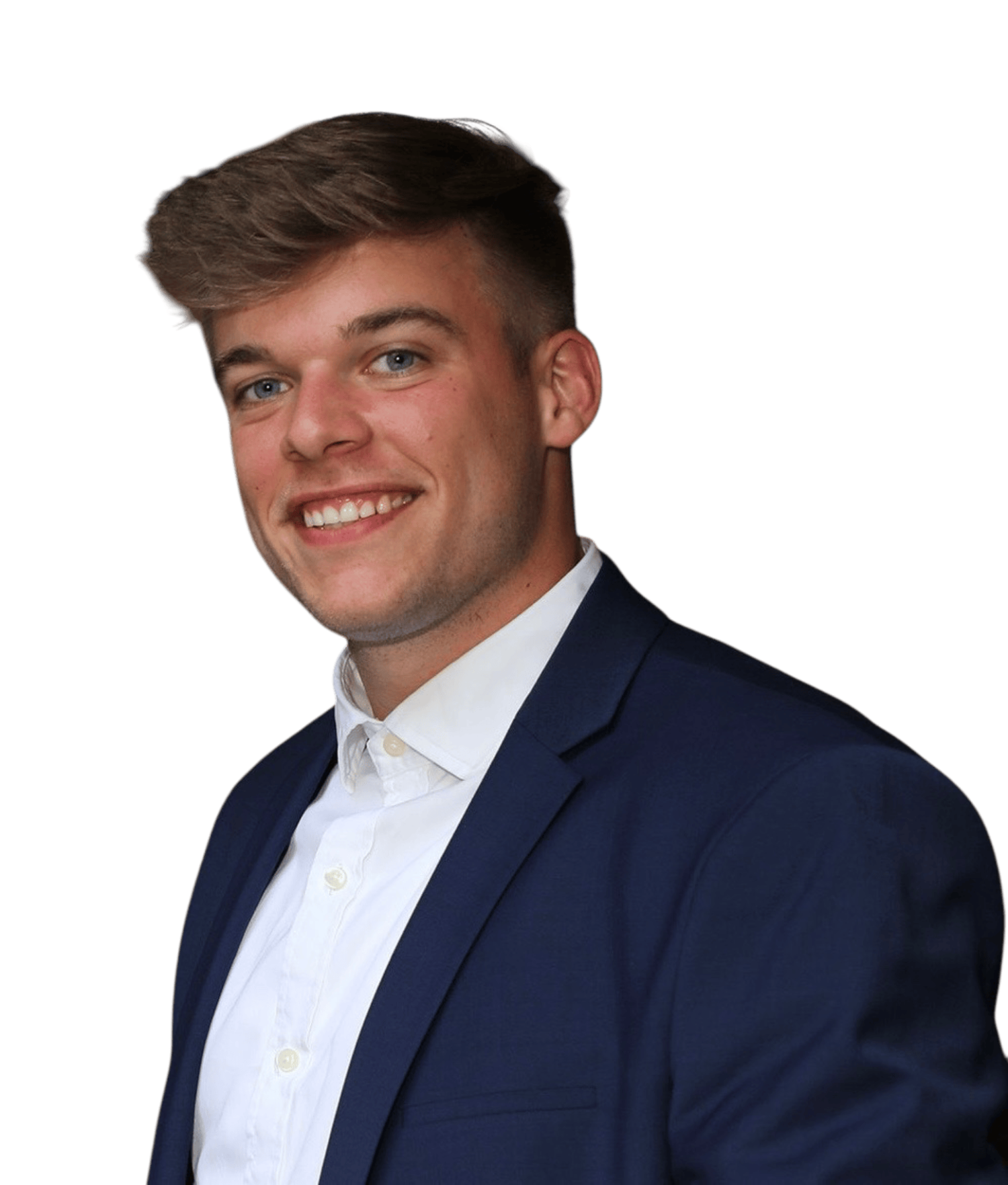 Ein Bild von Mikel Moorhead im Anzug. Er lächelt freundlich und offen.